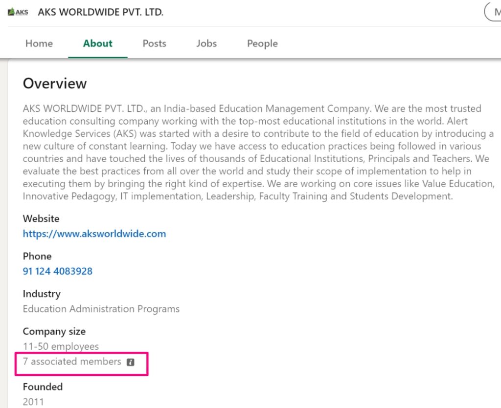Snimka LinkedIn profila (8.11.2023.)