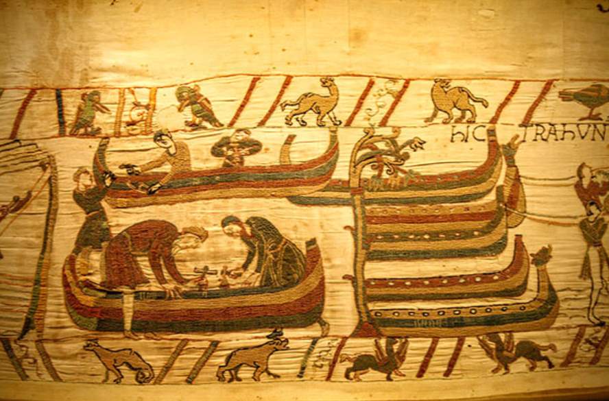 Detalj tapiserije – gradnja brodova