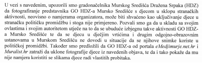Odgovor pravobraniteljice za djecu