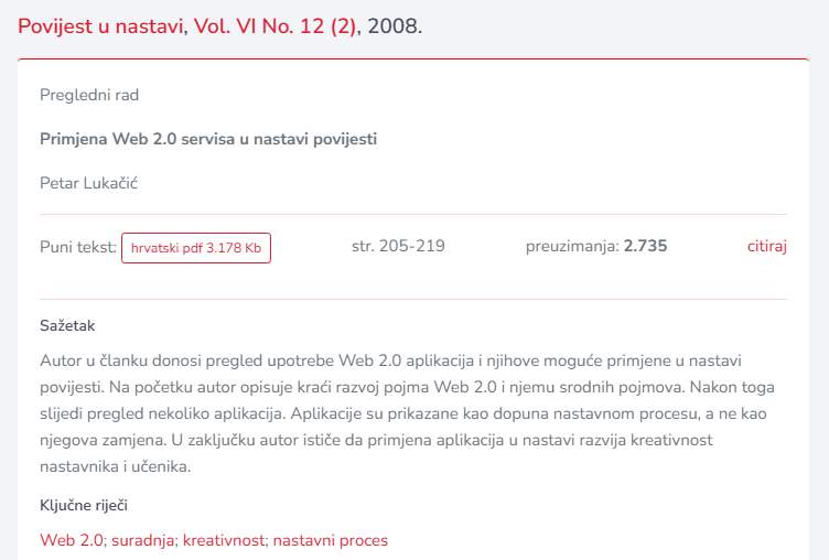 Osvrt na „Primjena Web 2.0 servisa…“