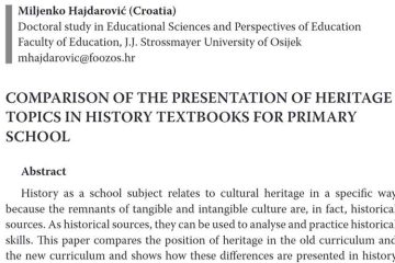 Comparison of the Presentation of Heritage Topics in History Textbooks for Primary School