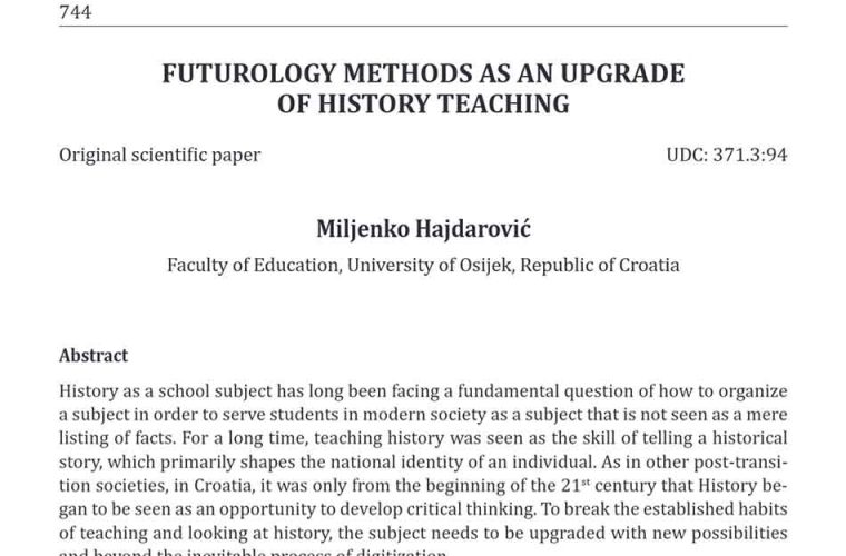 Futurology methods as an upgrade of history teaching